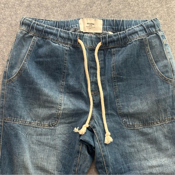 One Teaspoon Shabbies High Waist Drawstring Boyfriend Denim Jeans Sz: L - Picture 9 of 10